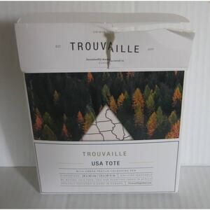 TROUVAILLE *NEW* USA Color Yourself Tote Bag with Pen Travel Family Fun Game